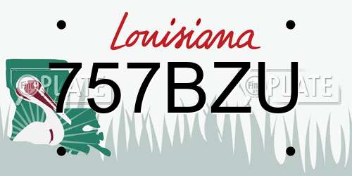757BZU Louisiana License Plate