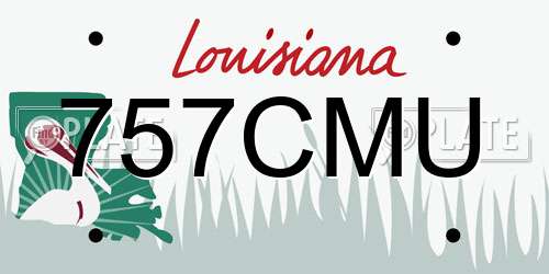 757CMU Louisiana License Plate