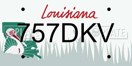 757DKV Louisiana License Plate