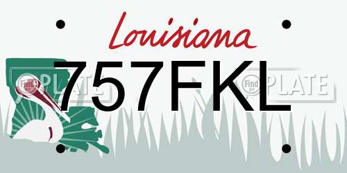 757FKL Louisiana License Plate