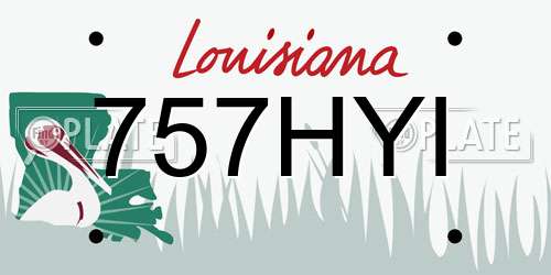 757HYI Louisiana License Plate