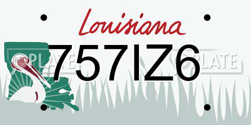 757IZ6 Louisiana License Plate
