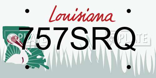 757SRQ Louisiana License Plate