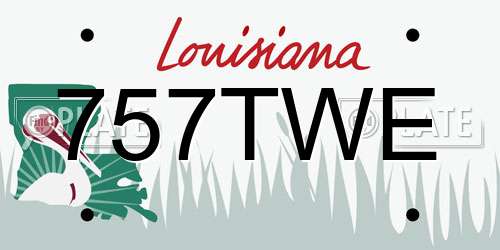 757TWE Louisiana License Plate