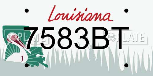 7583BT Louisiana License Plate