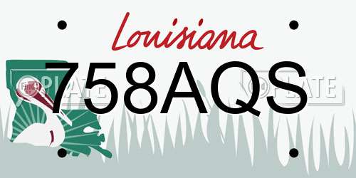 758AQS Louisiana License Plate