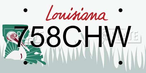 758CHW Louisiana License Plate