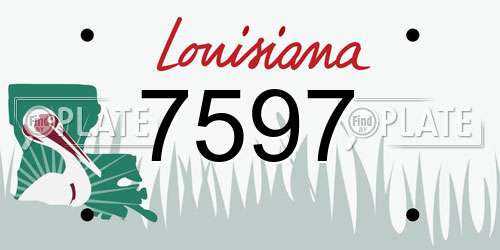 7597 Louisiana License Plate