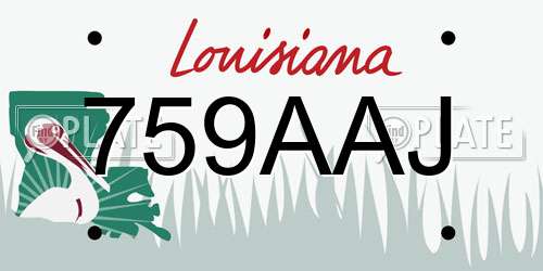 759AAJ Louisiana License Plate