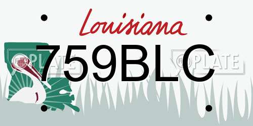 759BLC Louisiana License Plate