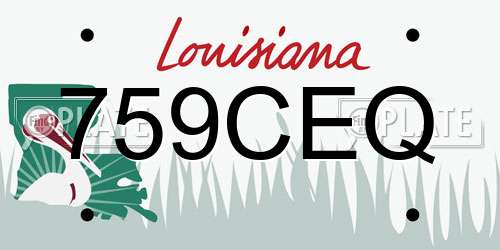 759CEQ Louisiana License Plate
