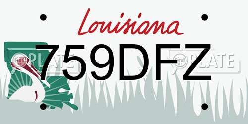 759DFZ Louisiana License Plate
