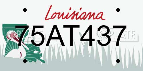 75AT437 Louisiana License Plate