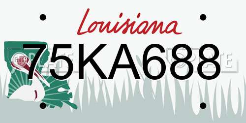 75KA688 Louisiana License Plate