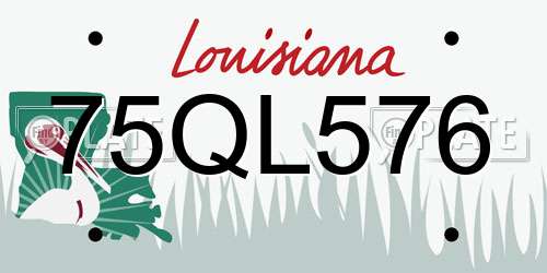 75QL576 Louisiana License Plate