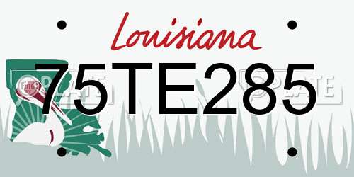 75TE285 Louisiana License Plate