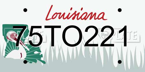 75TO221 Louisiana License Plate
