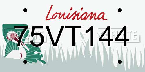 75VT144 Louisiana License Plate