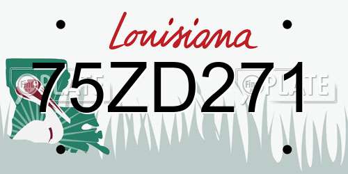 75ZD271 Louisiana License Plate