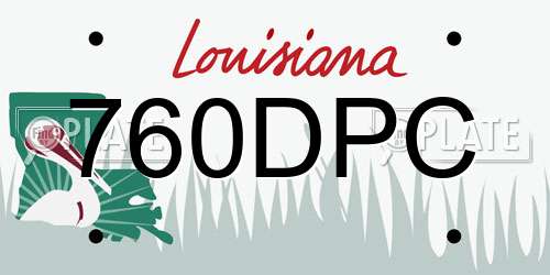 760DPC Louisiana License Plate