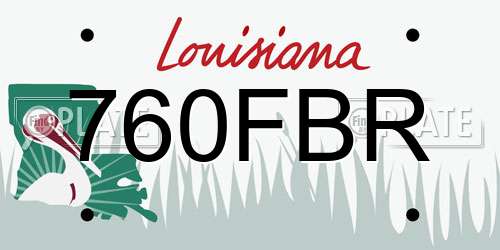 760FBR Louisiana License Plate