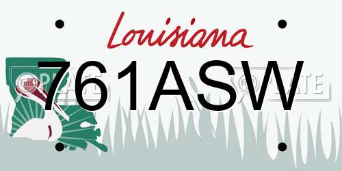 761ASW Louisiana License Plate
