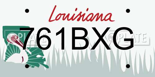 761BXG Louisiana License Plate