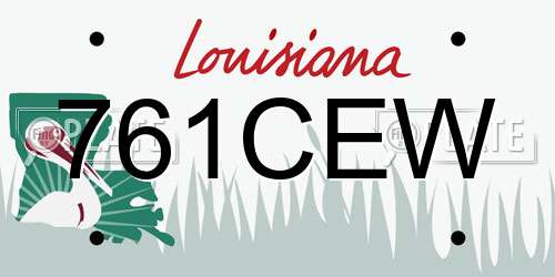 761CEW Louisiana License Plate