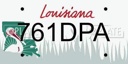 761DPA Louisiana License Plate