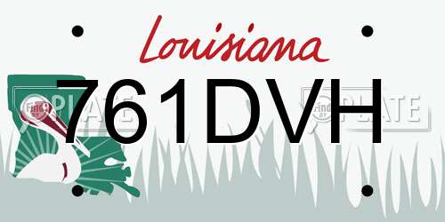 761DVH Louisiana License Plate