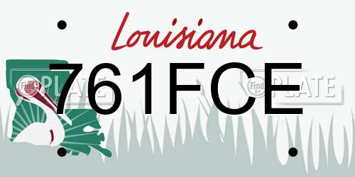 761FCE Louisiana License Plate