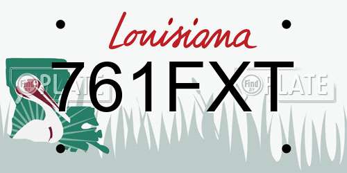 761FXT Louisiana License Plate