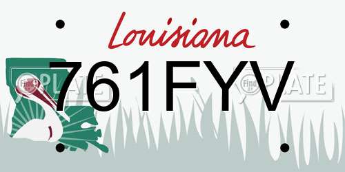 761FYV Louisiana License Plate