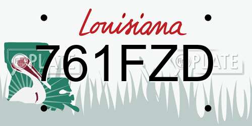 761FZD Louisiana License Plate