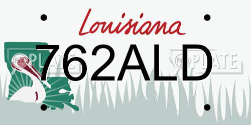 762ALD Louisiana License Plate