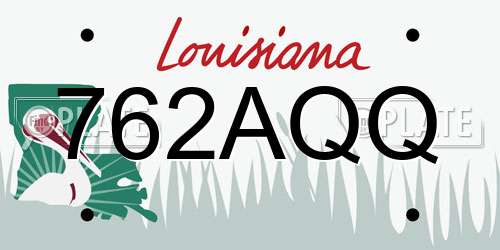 762AQQ Louisiana License Plate