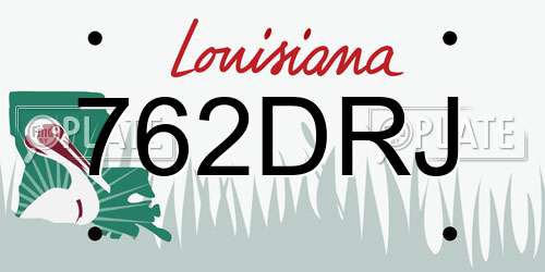 762DRJ Louisiana License Plate