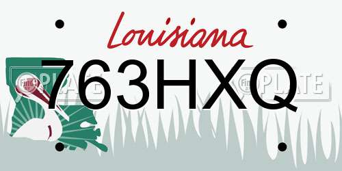 763HXQ Louisiana License Plate