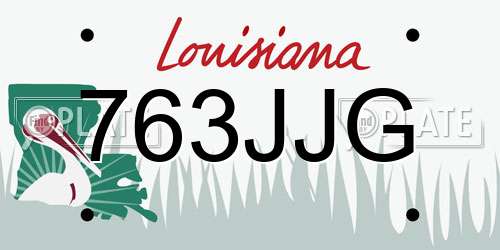 763JJG Louisiana License Plate