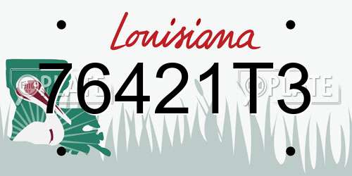 76421T3 Louisiana License Plate