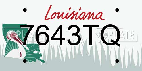 7643TQ Louisiana License Plate