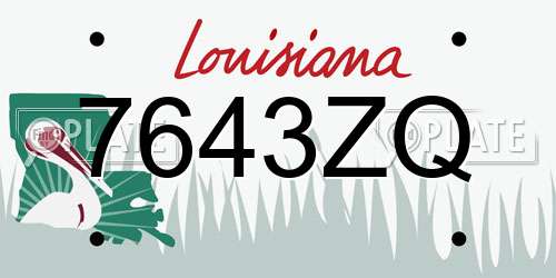 7643ZQ Louisiana License Plate