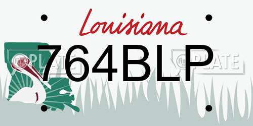 764BLP Louisiana License Plate