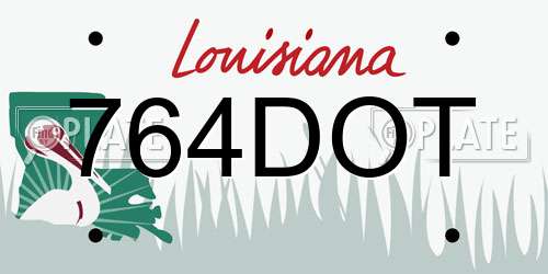 764DOT Louisiana License Plate