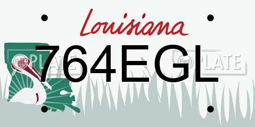 764EGL Louisiana License Plate