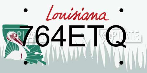 764ETQ Louisiana License Plate