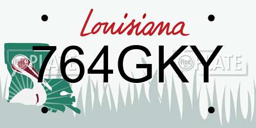 764GKY Louisiana License Plate