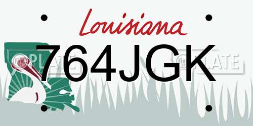 764JGK Louisiana License Plate