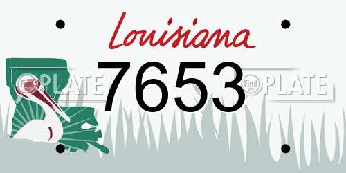7653 Louisiana License Plate