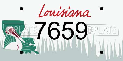 7659 Louisiana License Plate